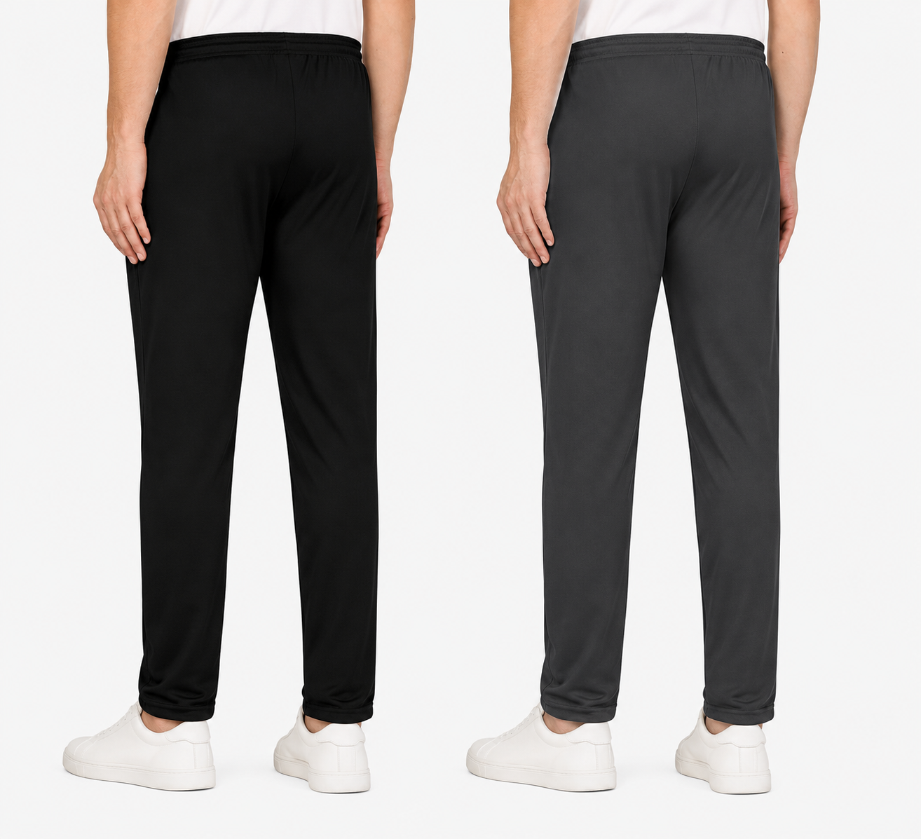men's lycra Sports track Pants pack of 2 Black-Dark Grey