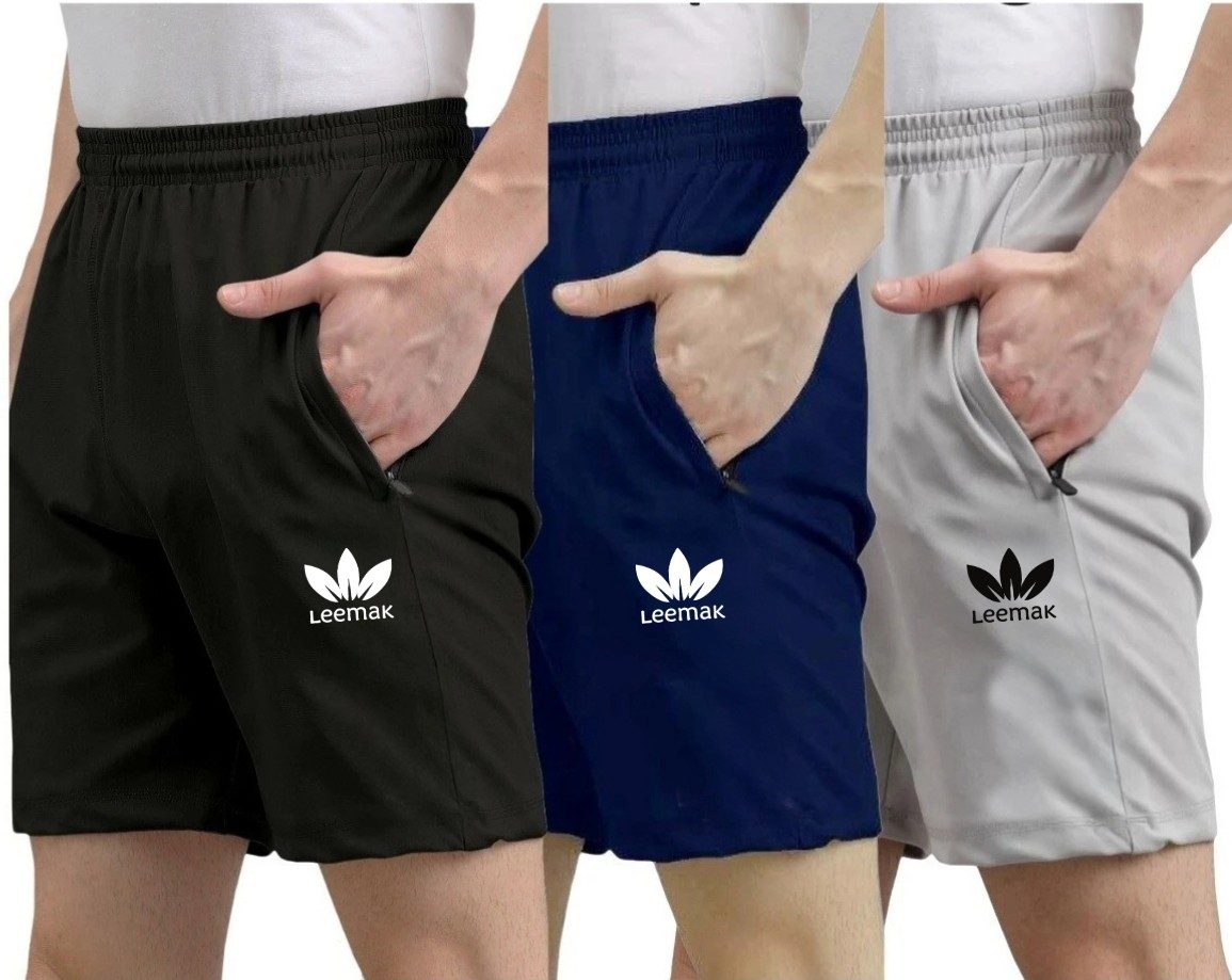 Mens sports gym shorts pack of 3 Black, Blue, Grey
