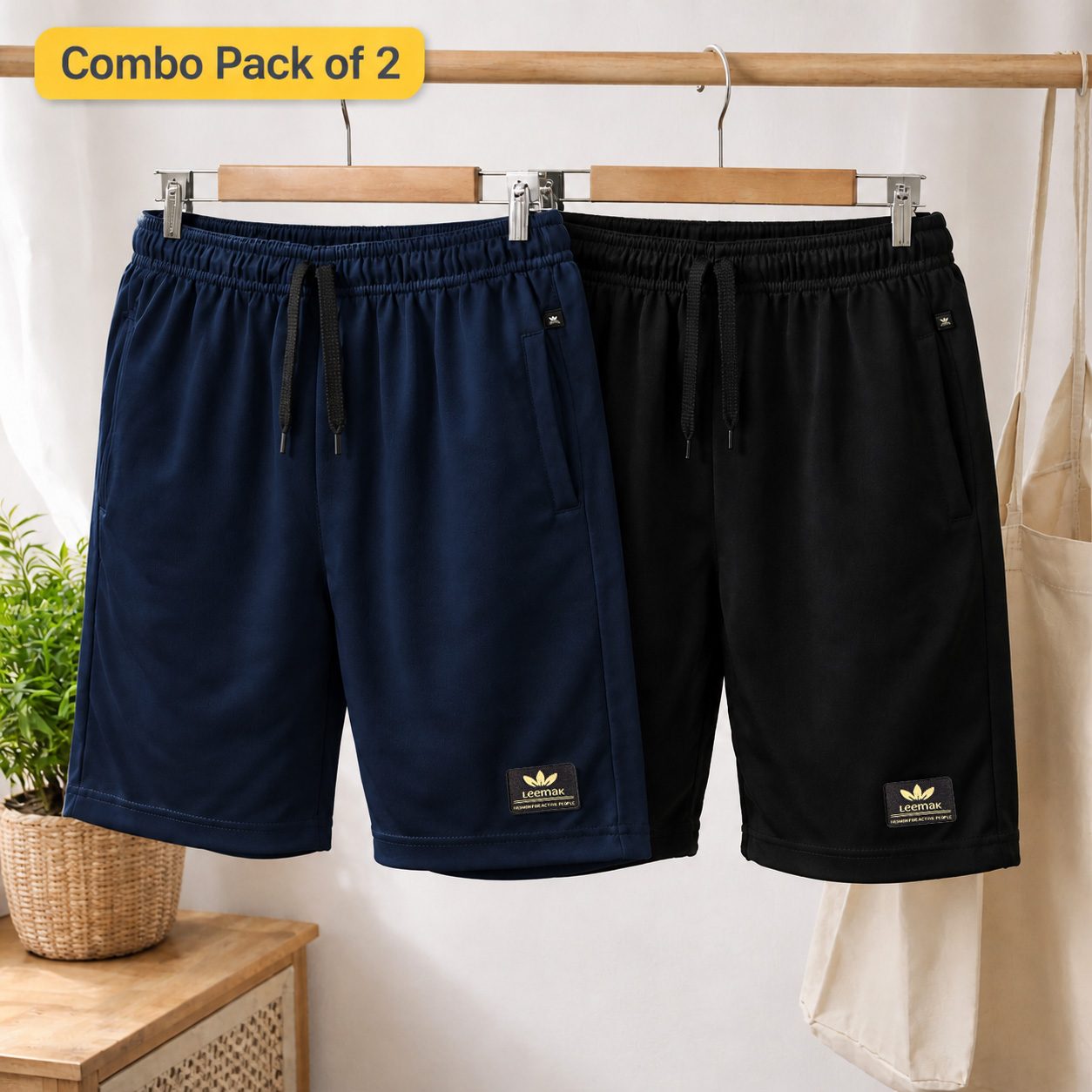 LEEMAK Men’s Regular Fit Shorts Pack of 3